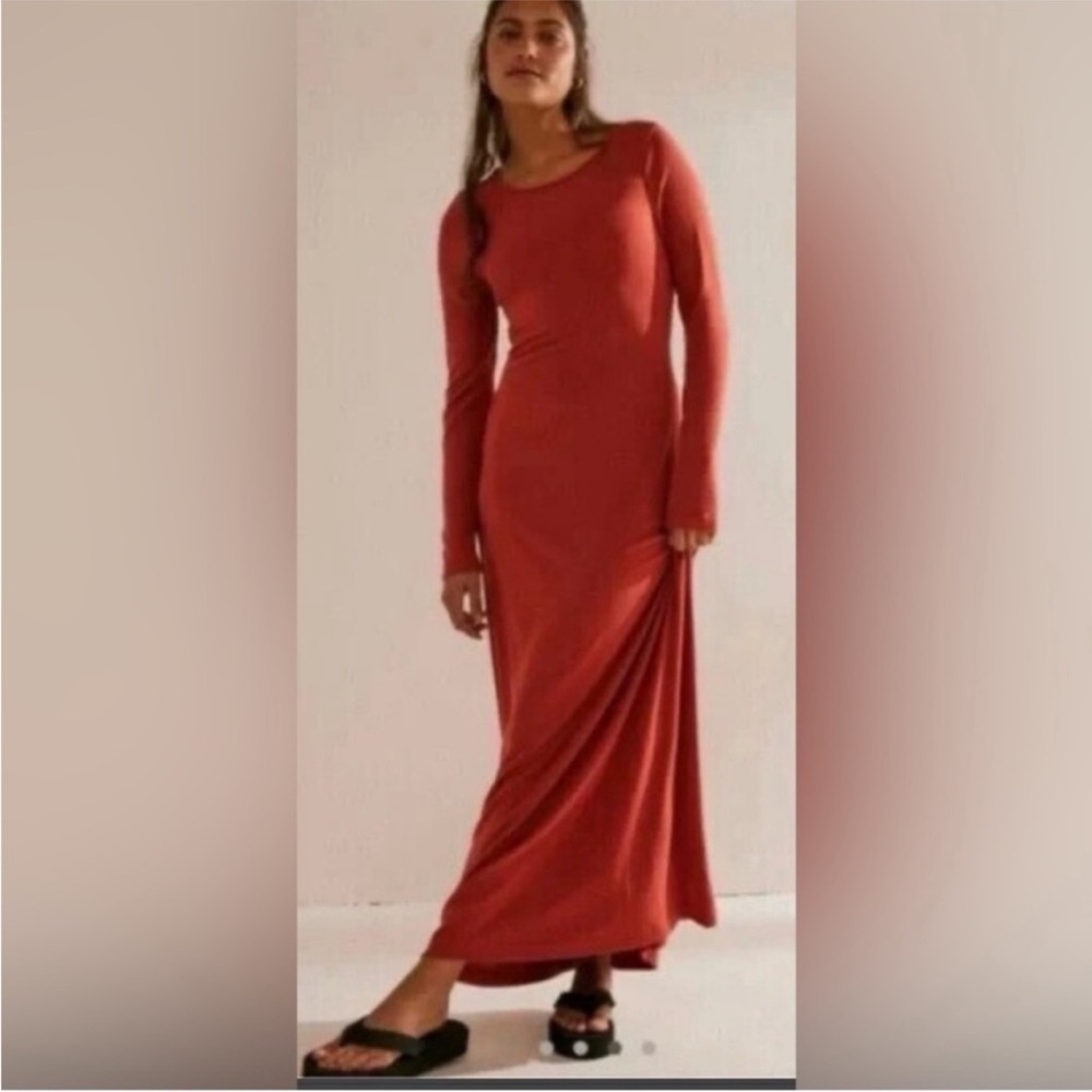 Free People‎ Beach Aubre Women's Open Back Long Sleeve Maxi Dress Size Small